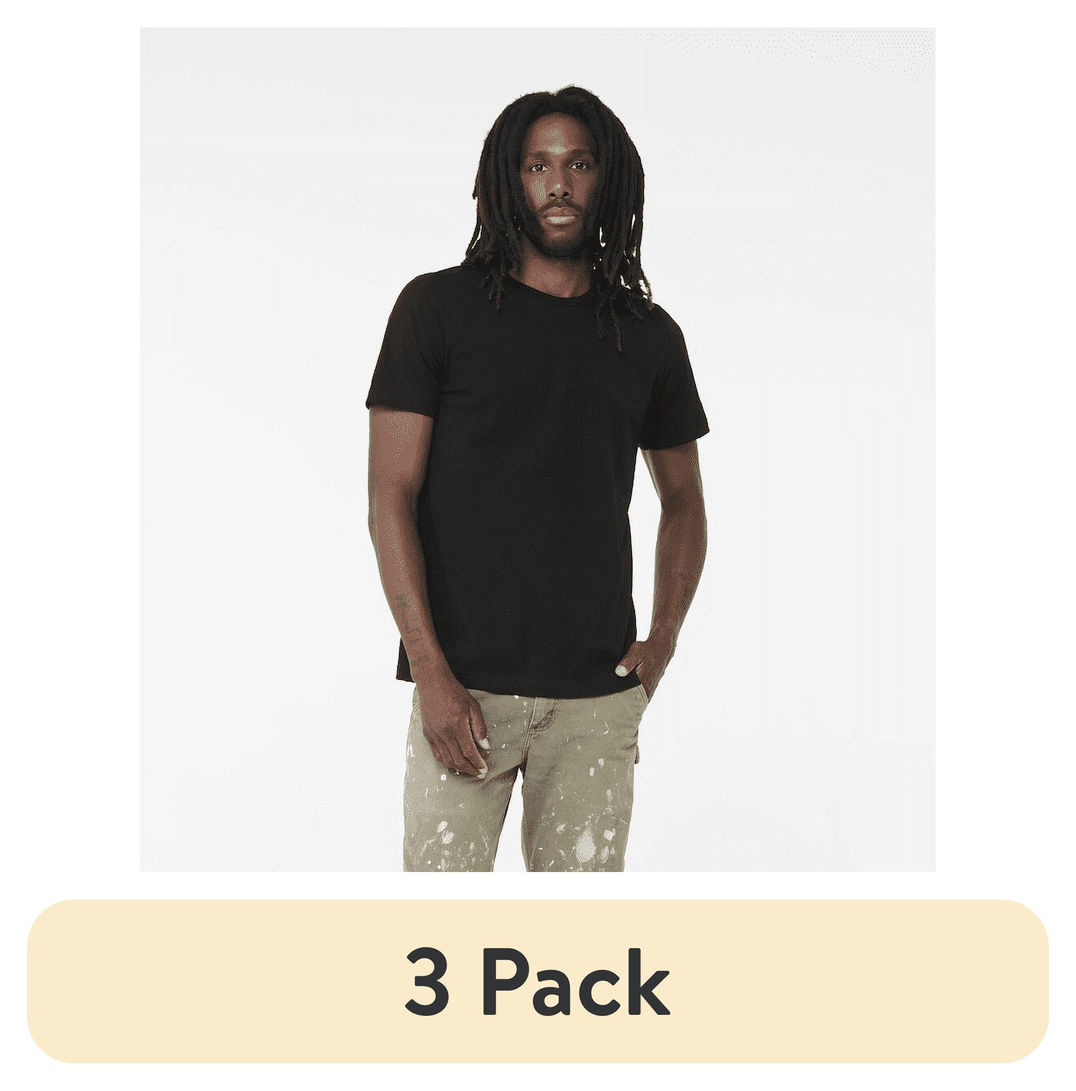 (3 pack) BELLA+CANVAS Adult Unisex Short Sleeve Crew T-Shirt – Black 2XL Cotton Tee for Crafting, Personalization, Tie Dye & Everyday Wear