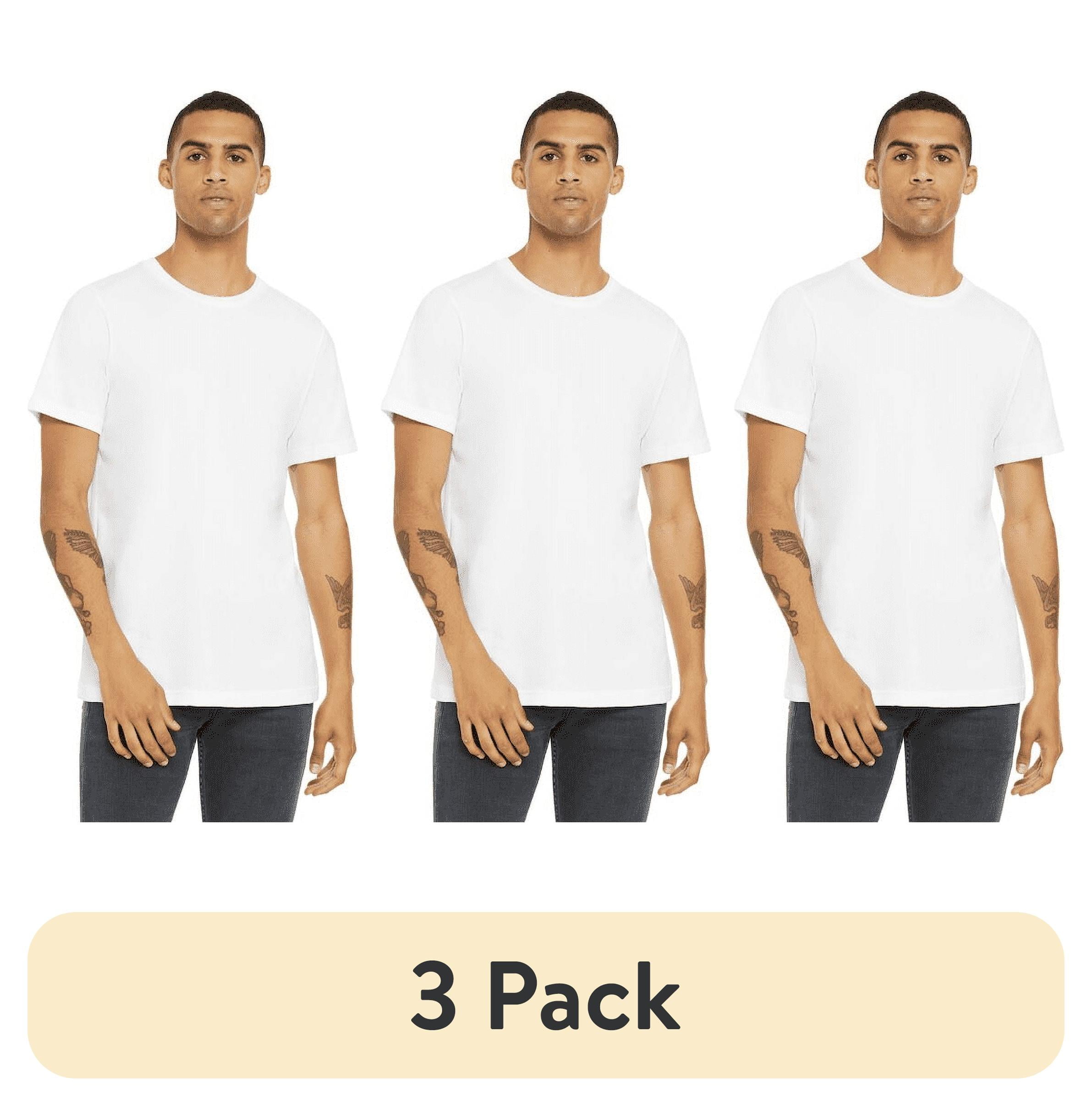 (3 pack) BELLA+CANVAS Adult Unisex Short Sleeve Crew T-Shirt – White Medium Cotton Tee for Crafting, Personalization, Tie Dye & Everyday Wear