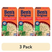 (3 pack) BEN'S ORIGINAL Converted Brand Enriched Long Grain White Rice, Parboiled Rice, 2 lb Box