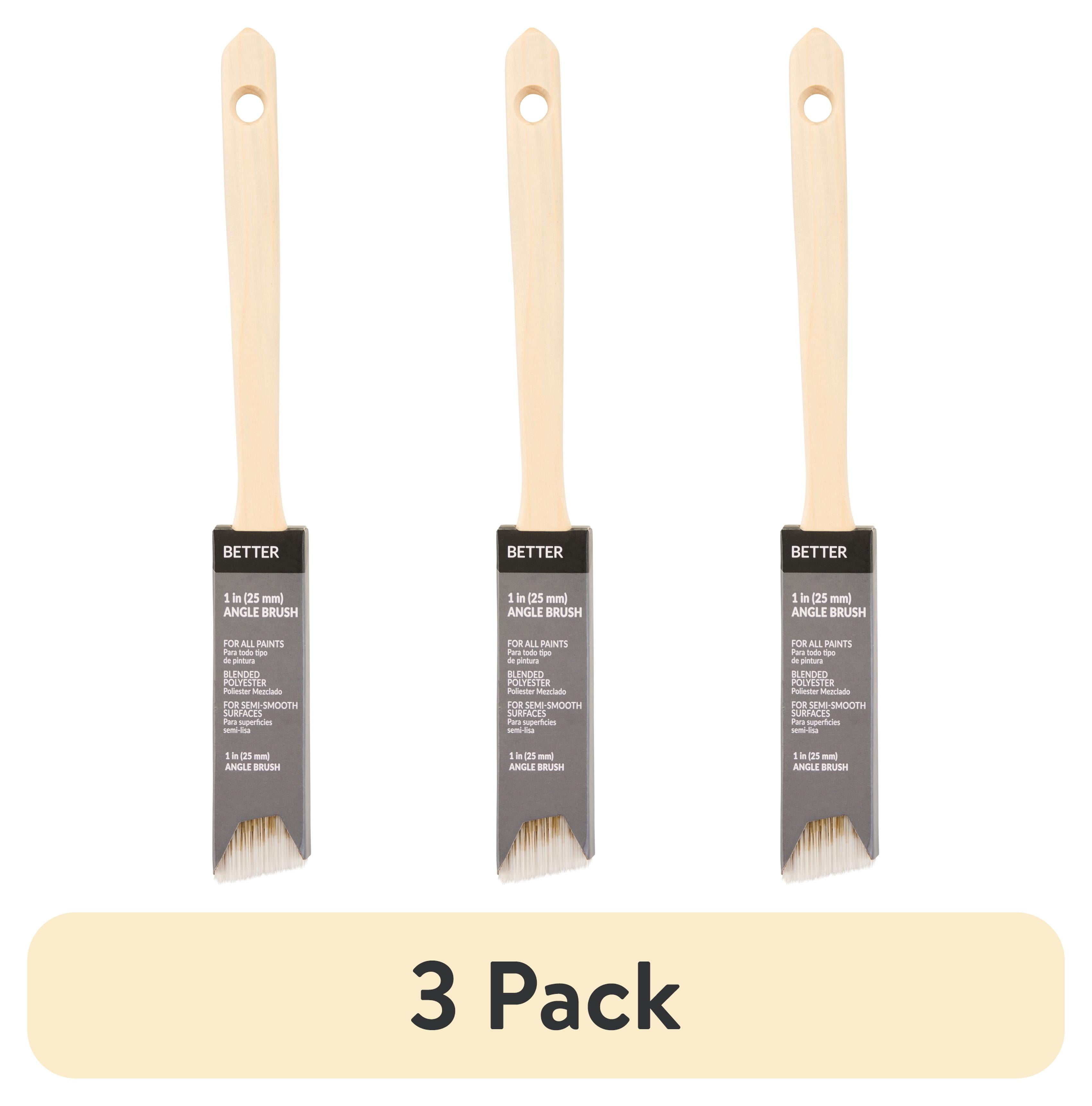 (3 pack) Better 1 in. Blended Polyester Angle Paint Brush
