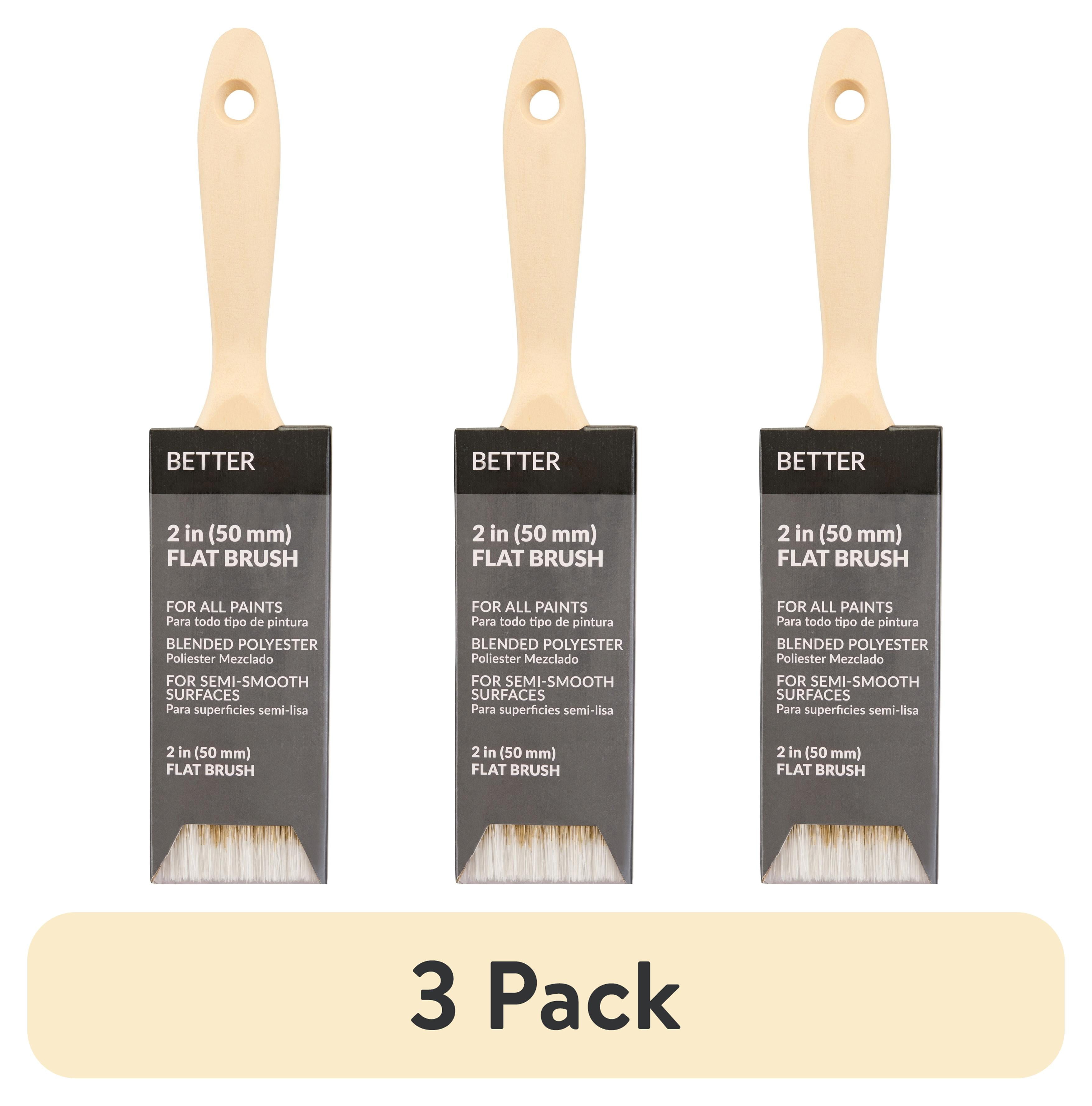 (3 pack) Better 2 in. Blended Polyester Flat Paint Brush