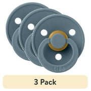 3 pack BIBS Colour, Natural Rubber Latex Pacifier Size 2, 6-18 Months, Petrol Blue, Gender-Neutral, 1 Count, Infant