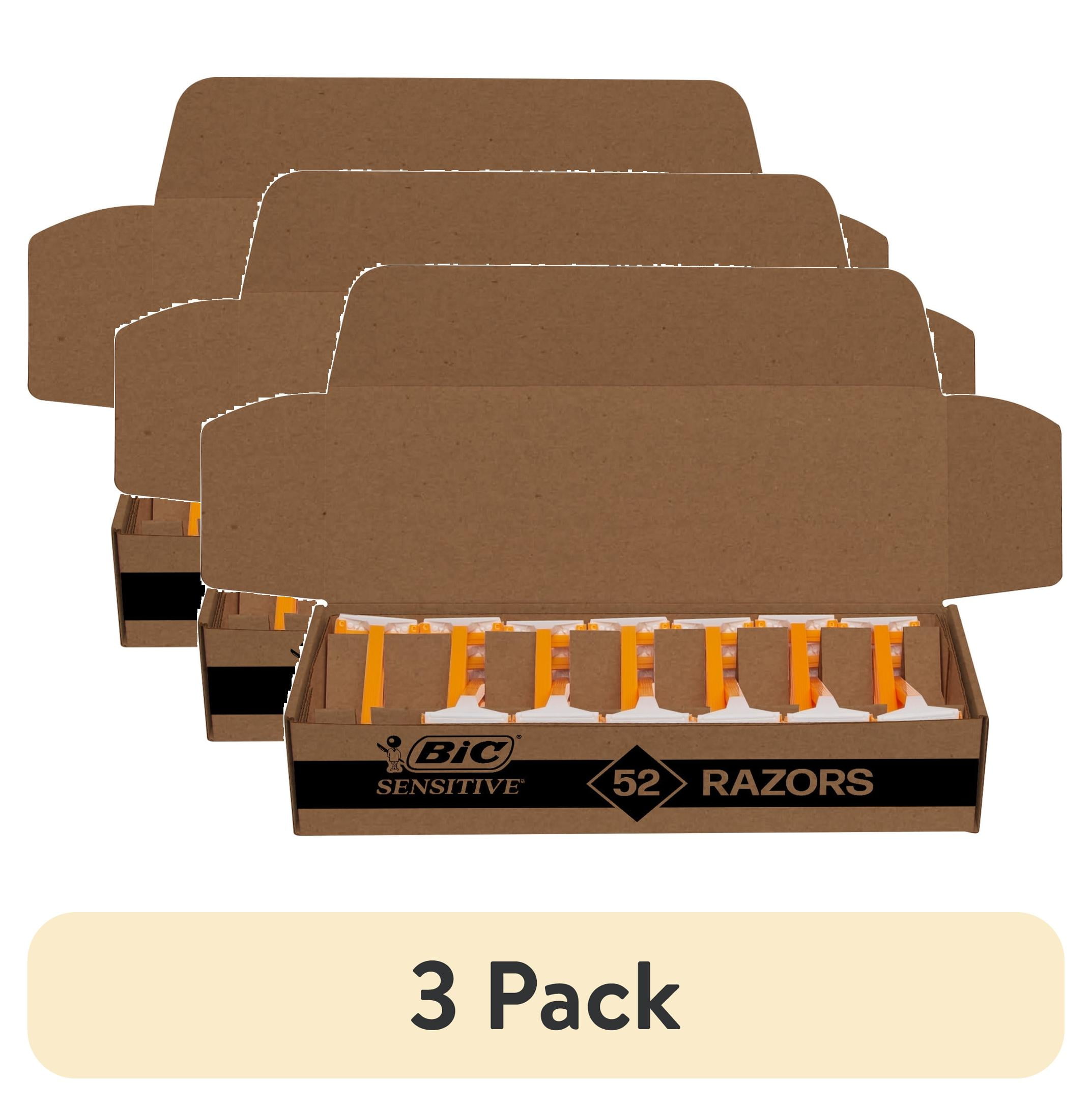 (3 pack) BIC Classic Sensitive Shaver Men's Disposable Razor, 1 Blade, 52 Pack