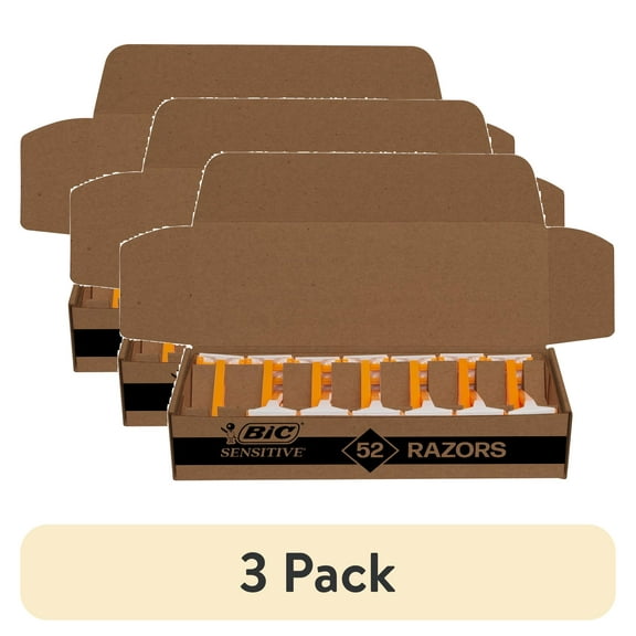 (3 pack) BIC Classic Sensitive Shaver Men's Disposable Razor, 1 Blade, 52 Pack