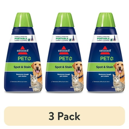 (3 pack) BISSELL Pet Stain Odor Remover, Fresh Scent, 32 Ounce