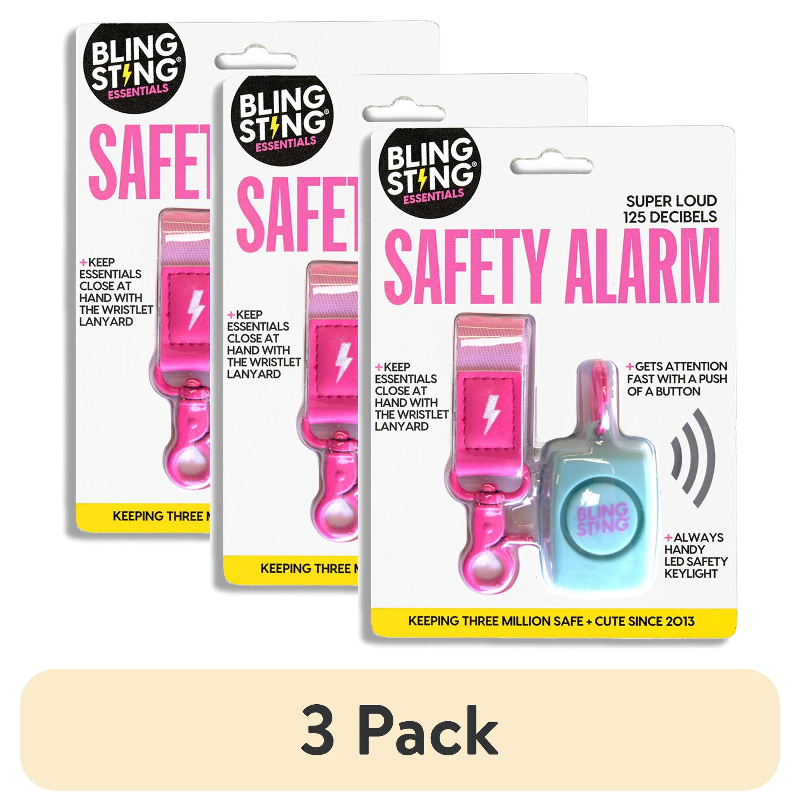 (3 pack) BLINGSTING, Mini Personal Safety Alarm, Teal