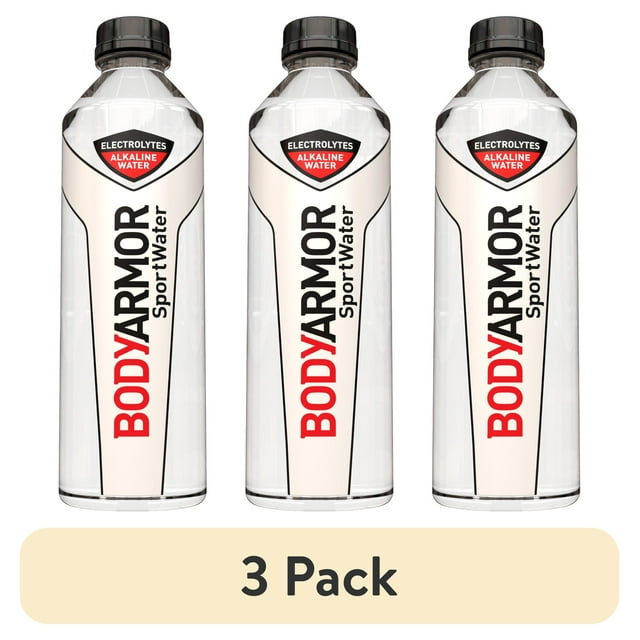(3 pack) BODYARMOR SportWater Alkaline Water, 1 Liter Wide Mouth Bottle