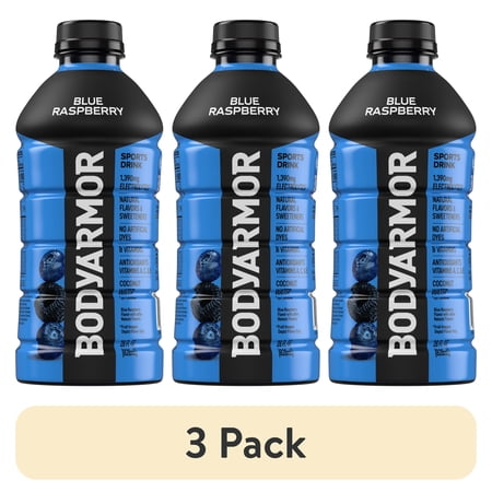 (3 pack) BODYARMOR Blueberry Raspberry Electrolyte Sports Drink, 28 fl oz Bottle