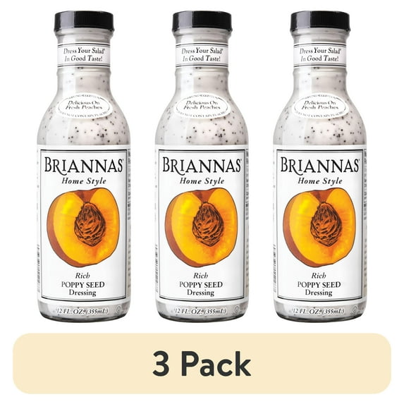 (3 pack) BRIANNAS Rich Poppy Seed Dressing, 12 fl oz