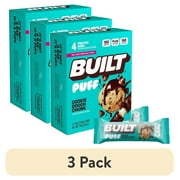 (3 pack) BUILT Bar Protein Bar, Cookie Dough Chunk Puff, 15g Protein, Collagen, 4 Count Box, 1.55 oz Bars