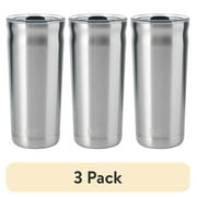 3 pack 3 pack 3 pack 3 pack BUILT Torrent 20 oz Double-Wall Insulated Stainless Steel Tumbler Water Bottle, Stainless Steel