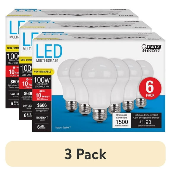 (3 pack) BULB LED A19 DL 16W 6PK