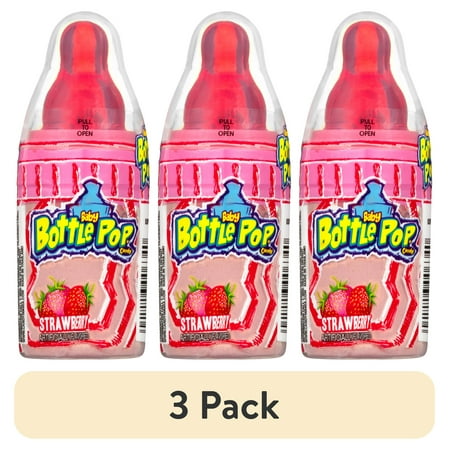 (3 pack) Baby Bottle Pop, Assorted Flavor Lollipops, Gluten-Free, 1.1 oz, 1 Count (Flavor May Vary)