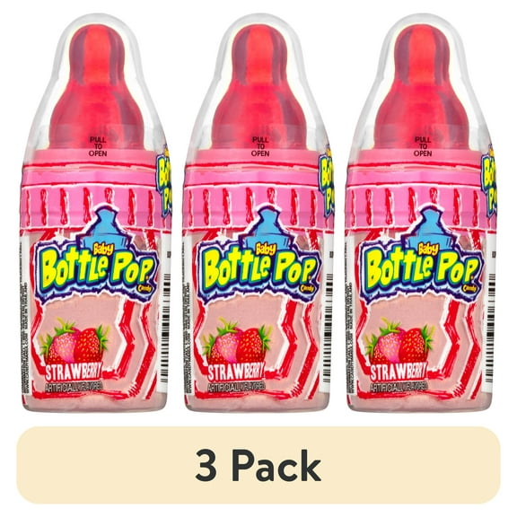 (3 pack) Baby Bottle Pop, Assorted Flavor Lollipops, Gluten-Free, 1.1 oz, 1 Count (Flavor May Vary)
