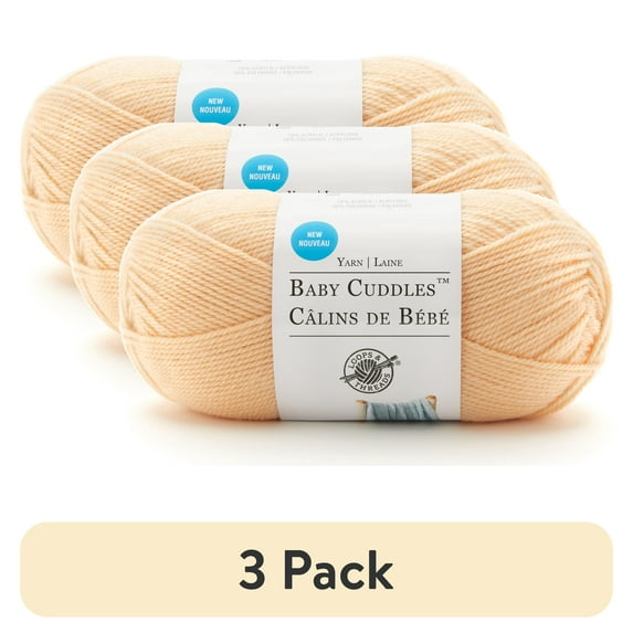 (3 pack) Baby Cuddles Yarn by Loops & Threads - Yarn for Knitting - Crochet - Weaving - and Arts & Crafts - Orange - Acrylic - Polyamide - 4 oz