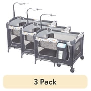 3 pack Baby Trend Nursery Center Playard with Full Bassinet, Diaper Stacker and Travel Tote Bag, Animal Jubilee