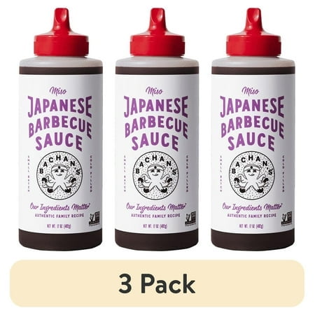(3 pack) Bachan's Miso Japanese BBQ Sauce, 17oz Bottle - Bold, Fresh, Umami Flavor