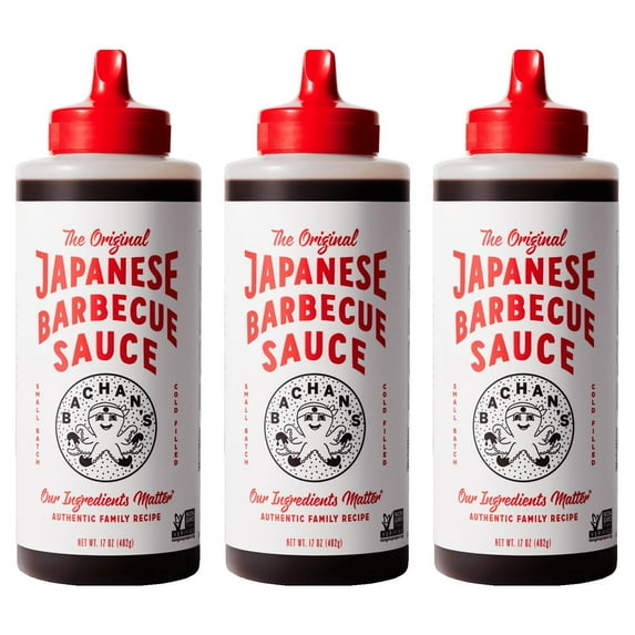 (3 pack) Bachan's The Original Japanese BBQ Sauce, 17oz Bottle - Bold, Fresh, Umami Flavor
