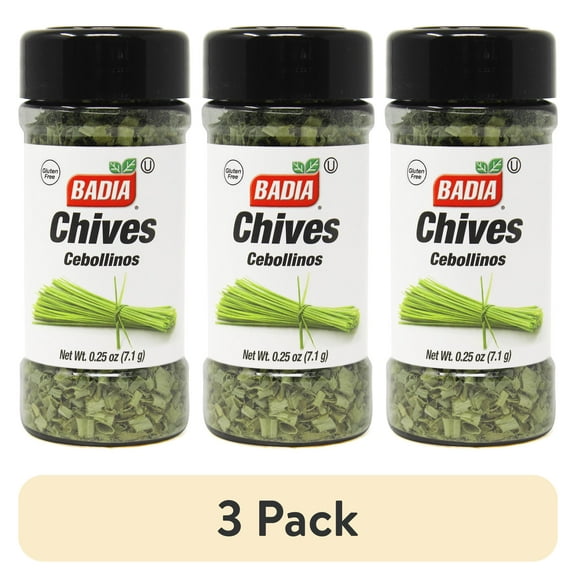 (3 pack) Badia Chives, Spices & Seasoning, 0.25 oz Bottle