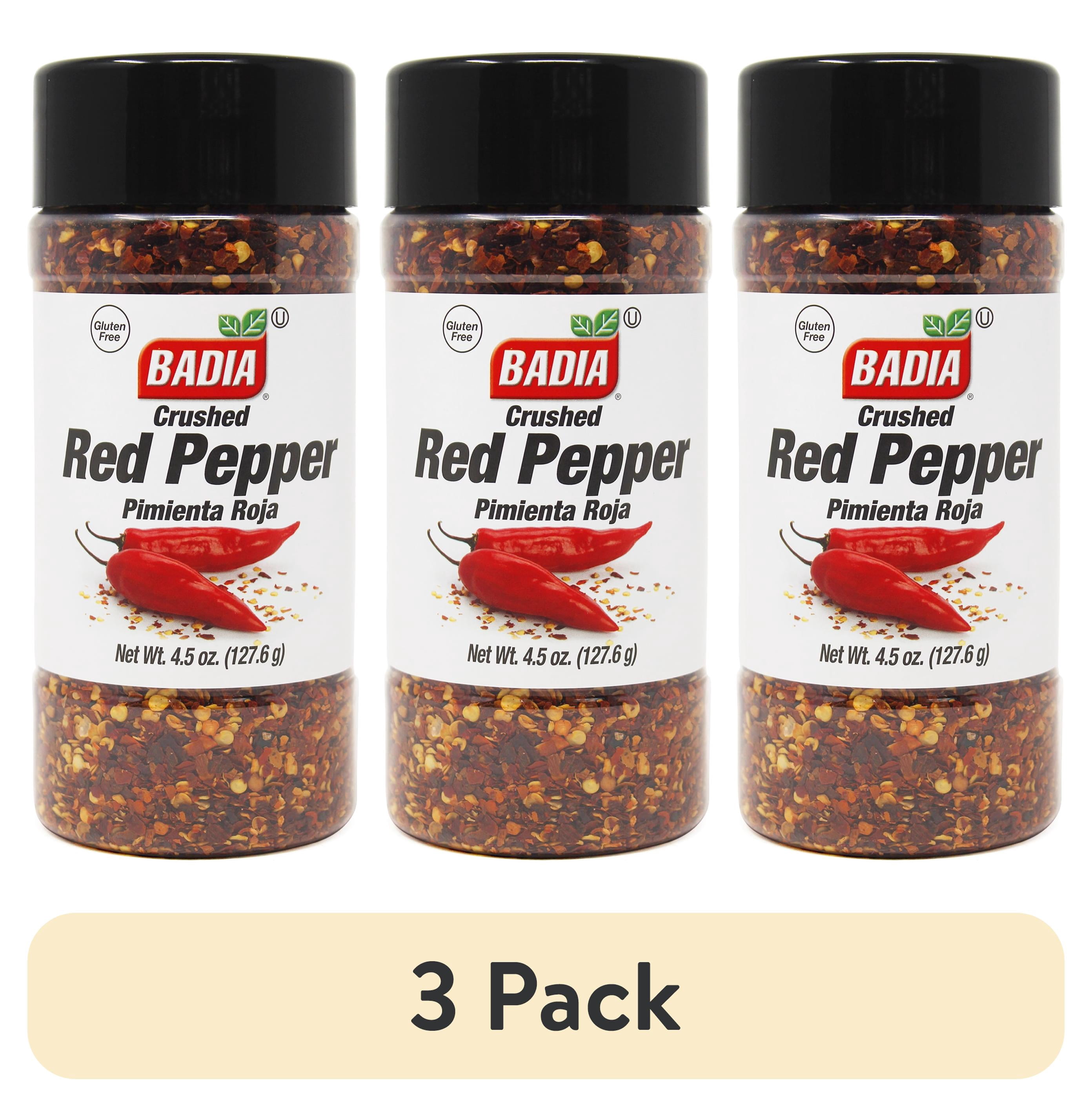 (3 pack) Badia Crushed Red Pepper, 4.5 oz Bottle