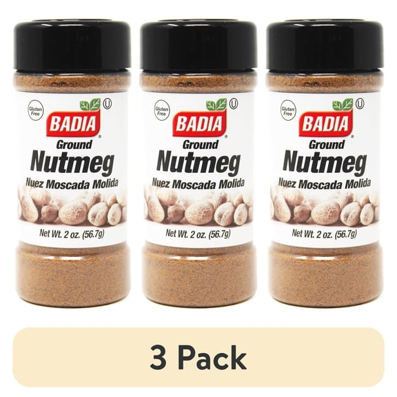 (3 pack) Badia Ground Nutmeg, 3 oz Bottle