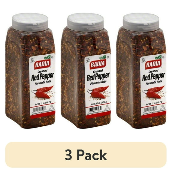 (3 pack) Badia Crushed Red Pepper Flakes, 6 oz Bottle