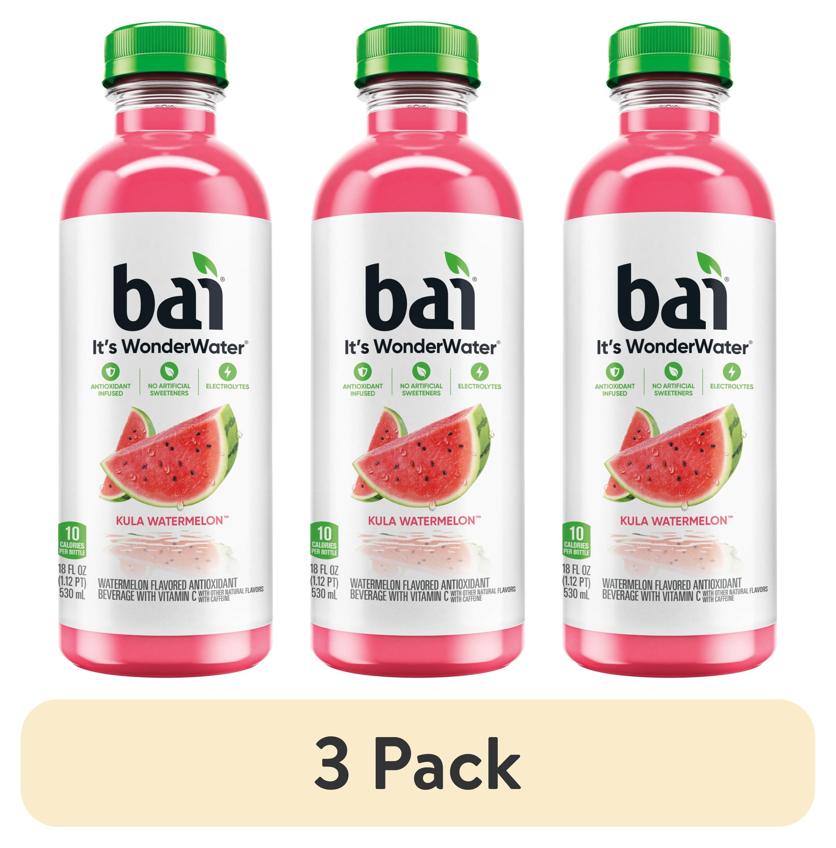 (3 pack) Bai Kula Watermelon Antioxidant Infused Water Beverage, 18 fl oz, Bottle
