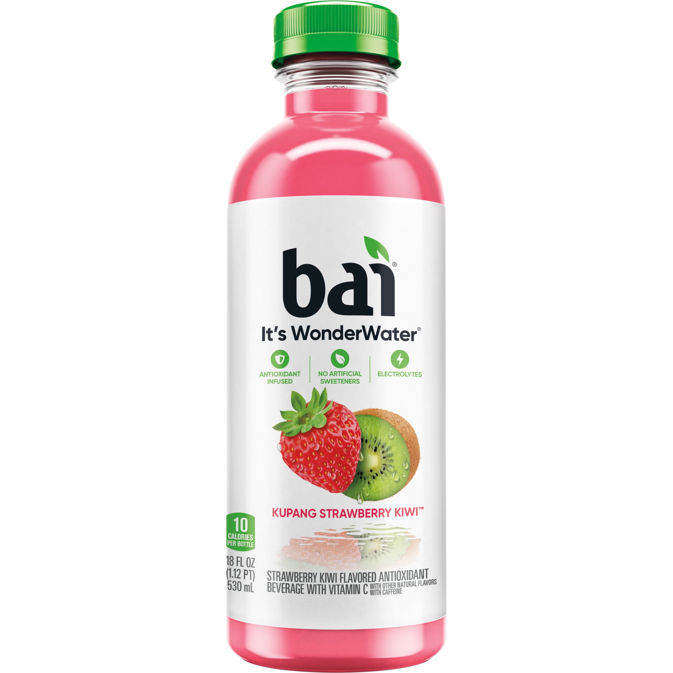 (3 pack) Bai Kupang Strawberry Kiwi Antioxidant Infused Water Beverage, 18 fl oz Plastic Bottle