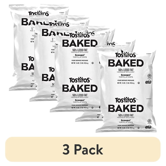 (3 pack) Baked Tortilla Scoops, Ultimate Value Sized Food Service 1 lb. Bag | 2 Count (2 Lbs Total)
