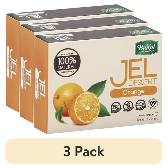 (3 pack) Bakol Jel Dessert, Orange 3 oz