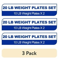 (3 pack) BalanceFrom Olympic Bumper Plate Weight Plate, 10 lbs Pair Black