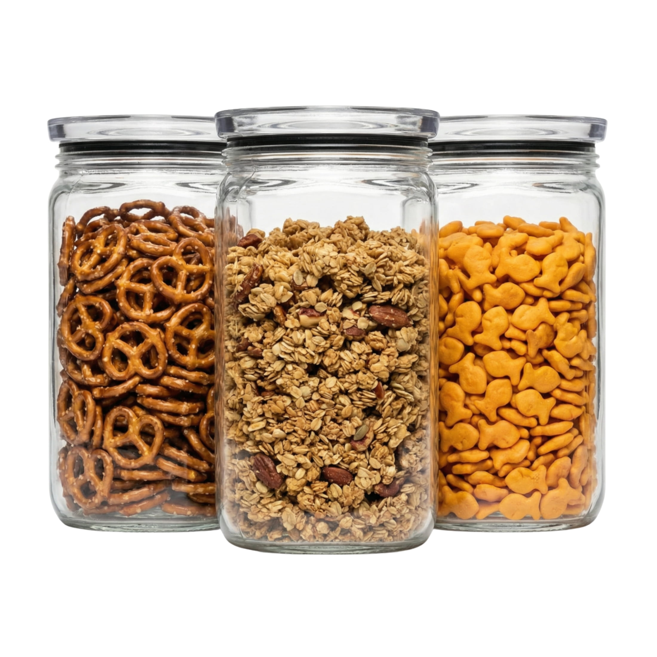 (3 pack) Ball Stack & Store Half-Gallon Jar (9.9 Cup/79 oz.), Glass Storage Jar