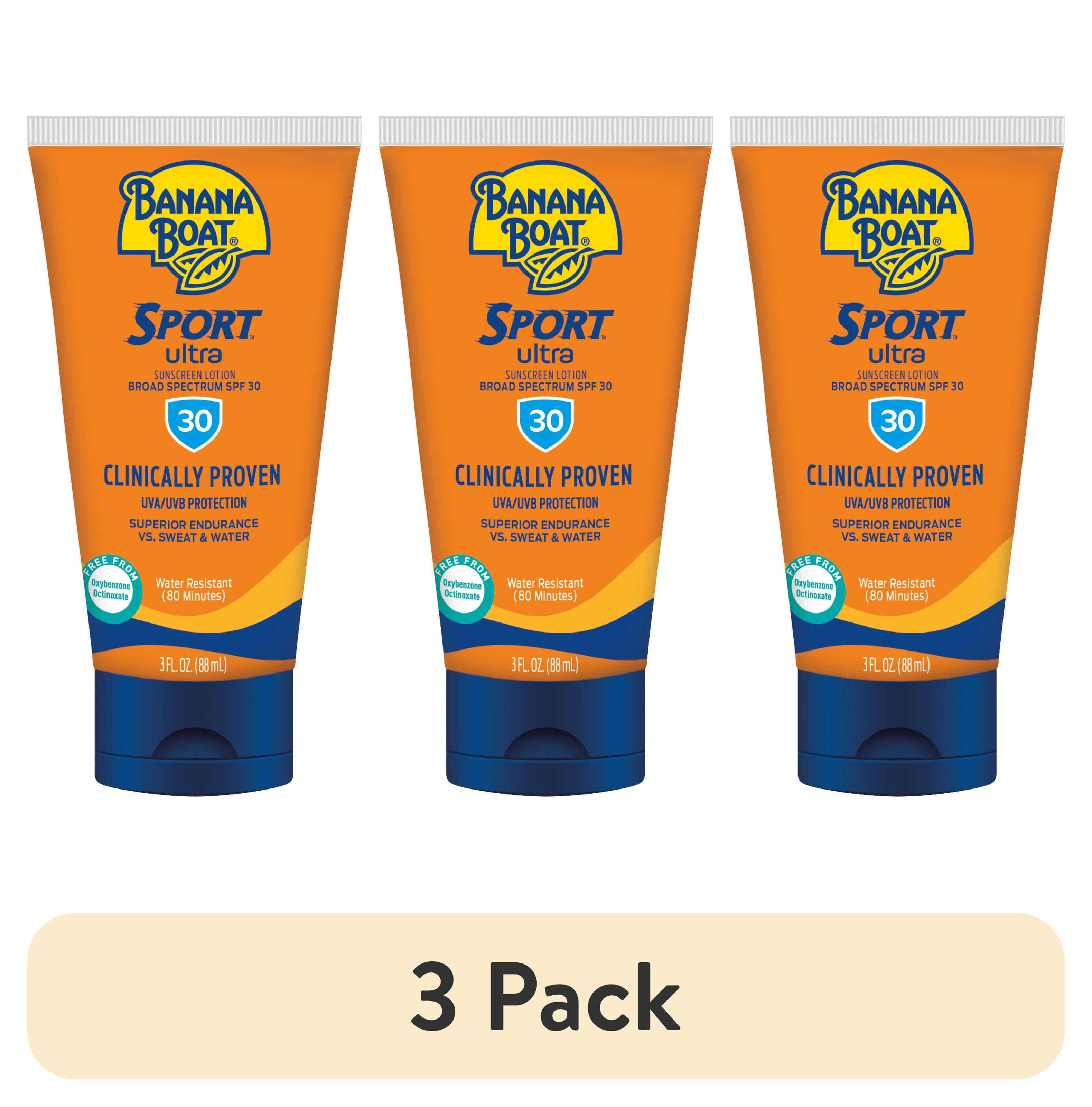 (3 pack) Banana Boat Sport Ultra SPF 30 Sunscreen Lotion, Travel Size 3oz