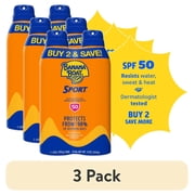 3 pack Banana Boat Sport Ultra Sunscreen Spray Twin Pack, SPF 50, 2 6 oz Sprays