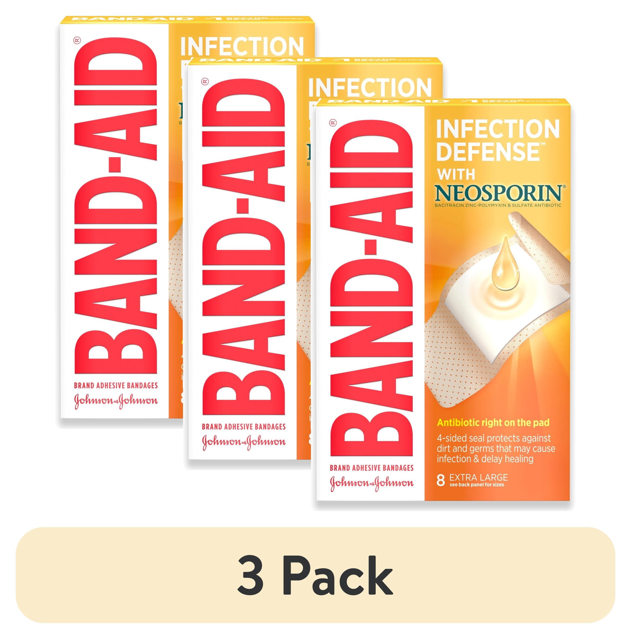 3 pack) Band-Aid Brand Bandages with Neosporin Antibiotic, Extra