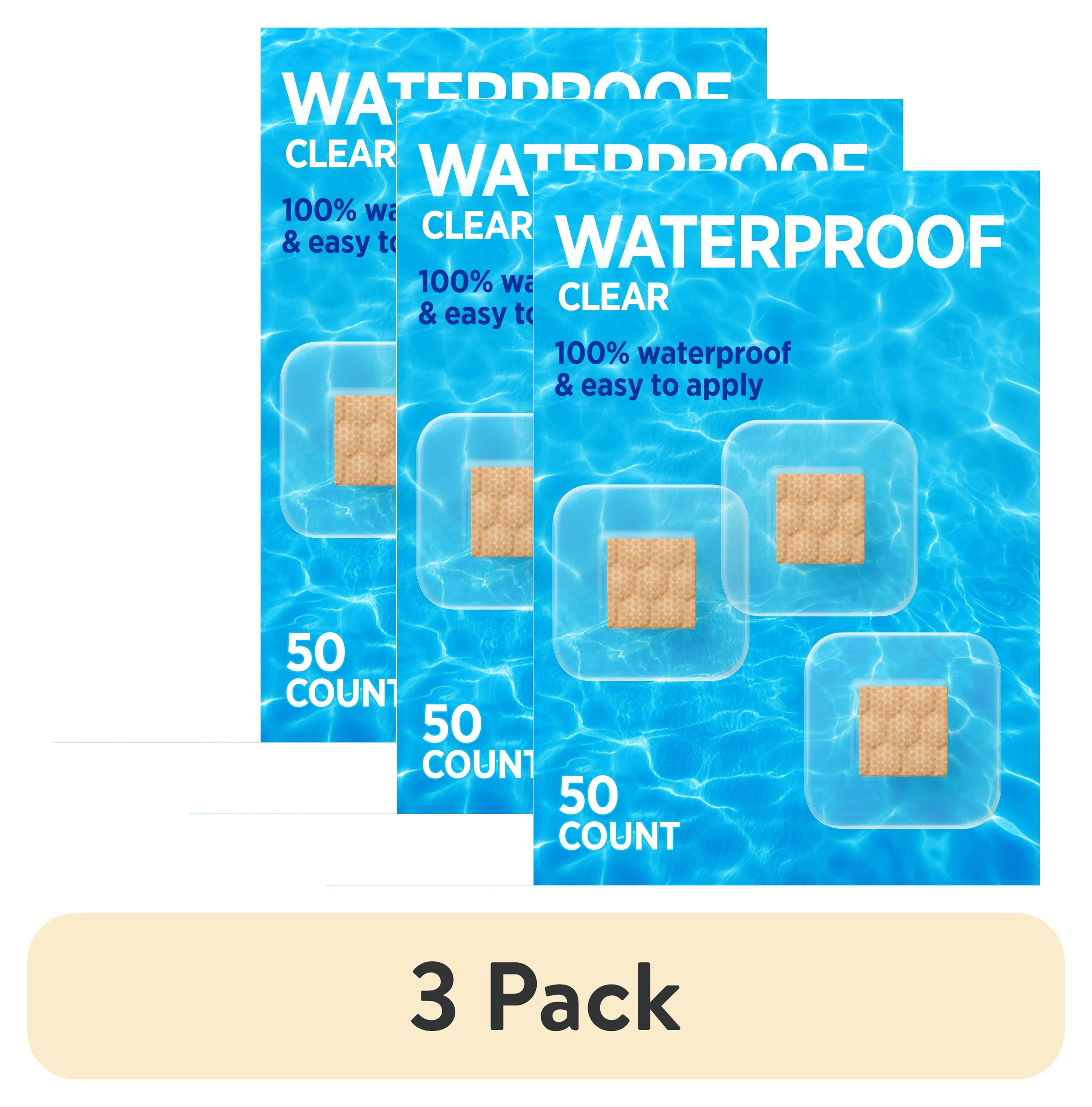 (3 pack) Band-Aid Brand Clear Waterproof Spot Square Bandages, One Size, 50 Count