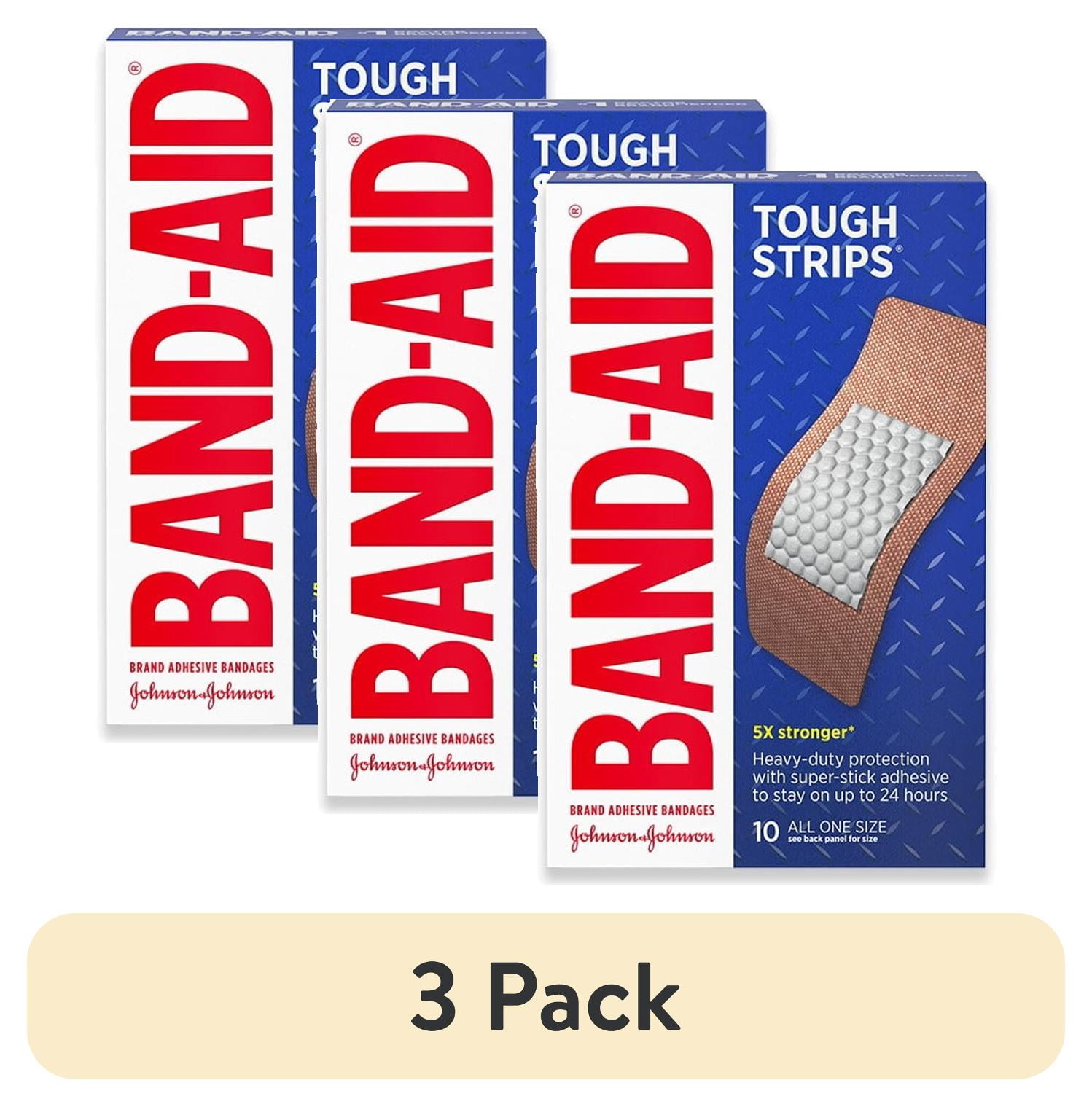 (3 pack) BAND-AID Brand Tough Strips Adhesive Wound Bandage, Extra Large, 10 Count