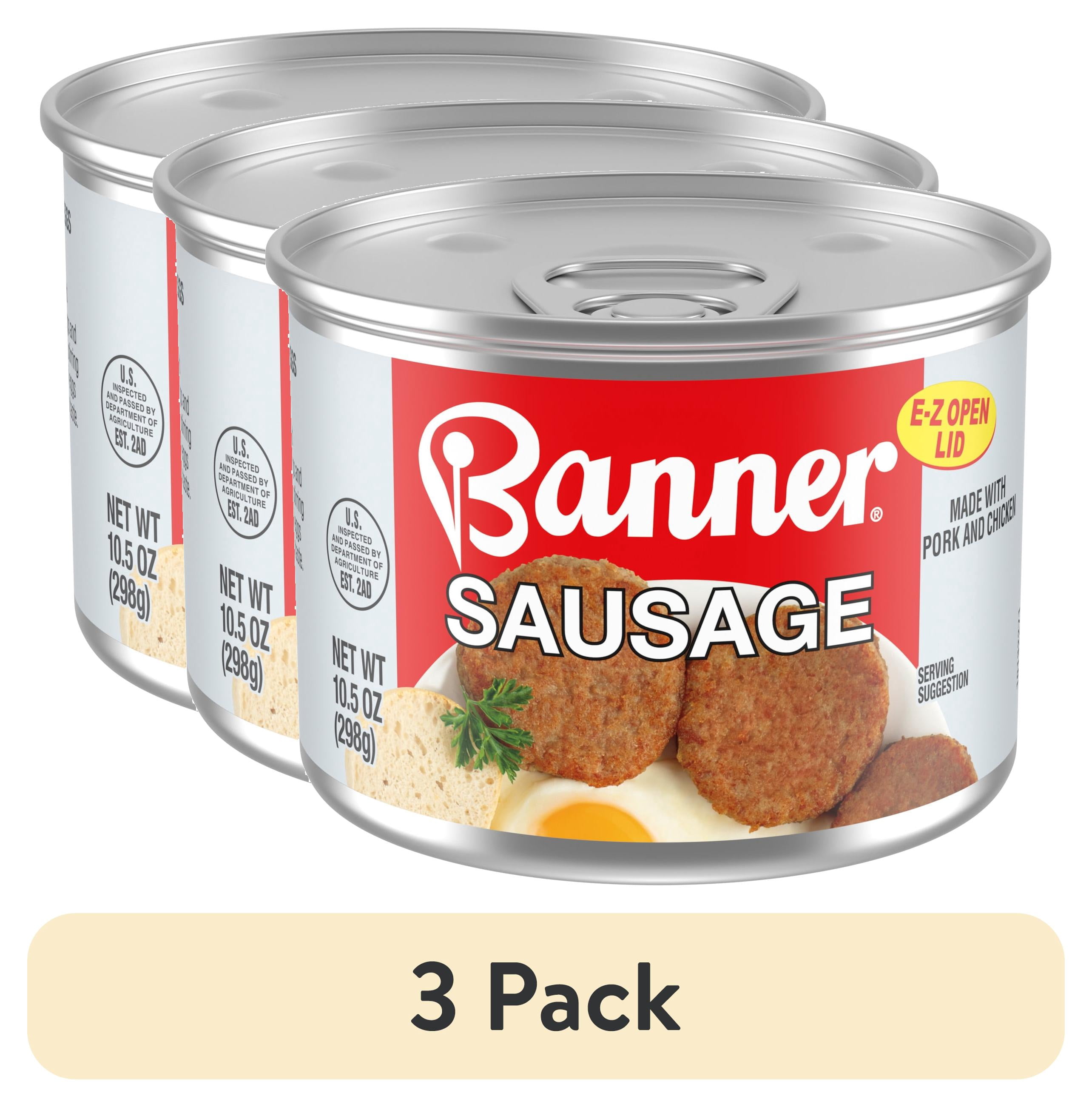 (3 pack) Banner Sausage, Canned Sausage, 10.5 oz.