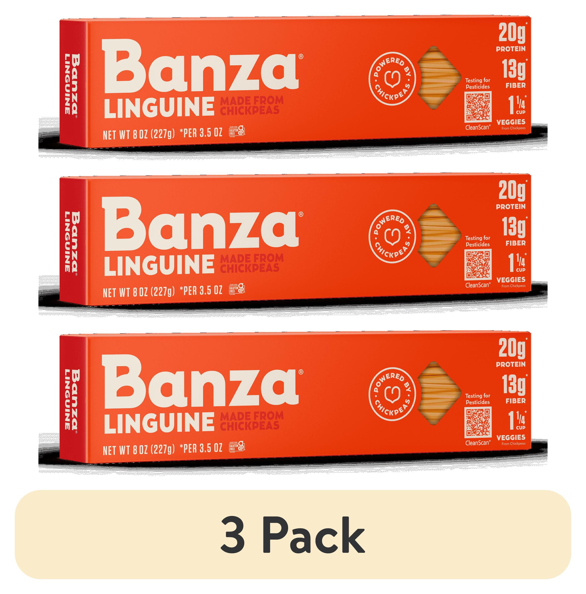 3 pack) Banza Linguine Pasta from Chickpeas - Made In Italy, High