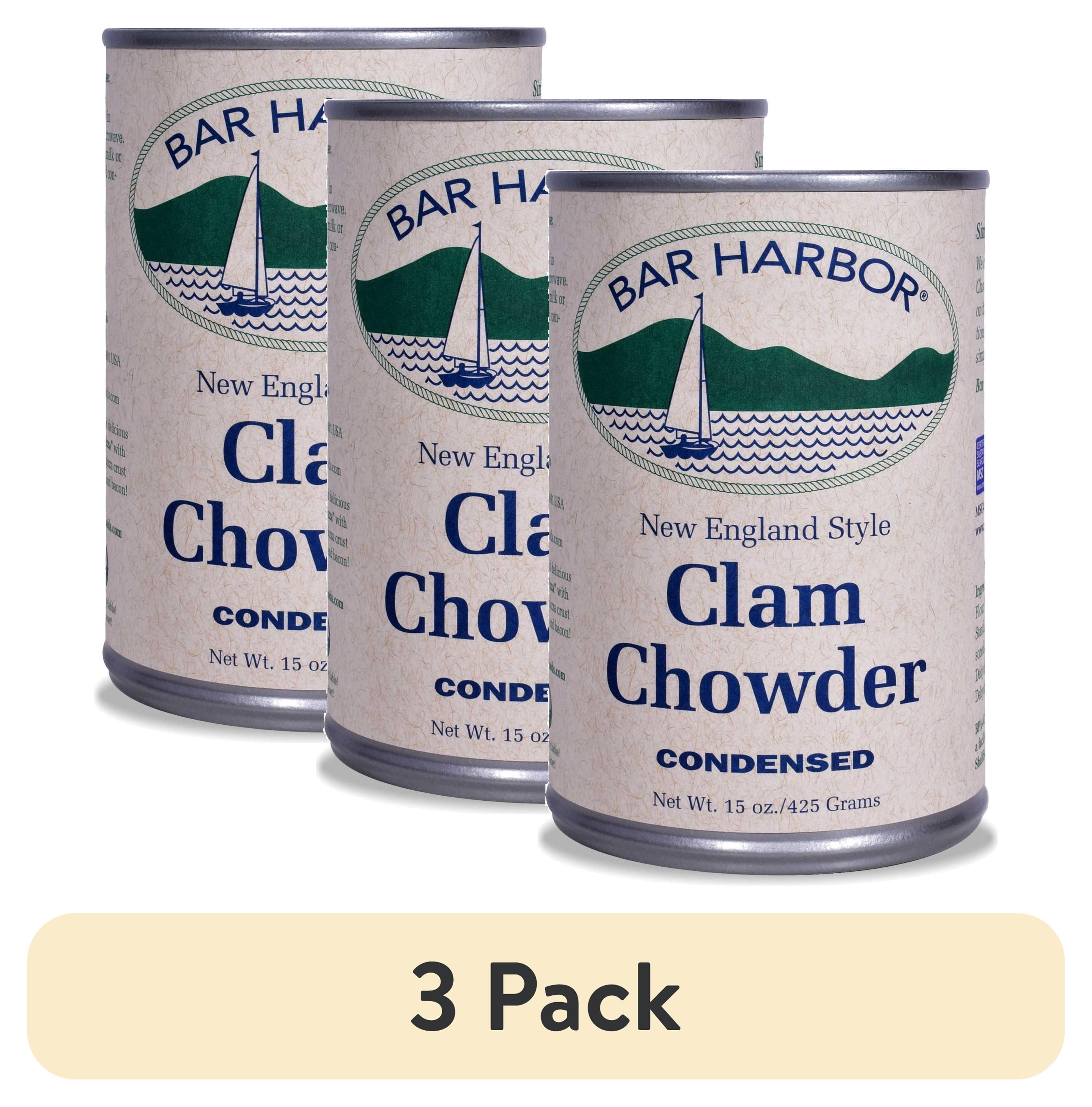 (3 pack) Bar Harbor Condensed New England Style Clam Chowder, 15 oz Can Soup