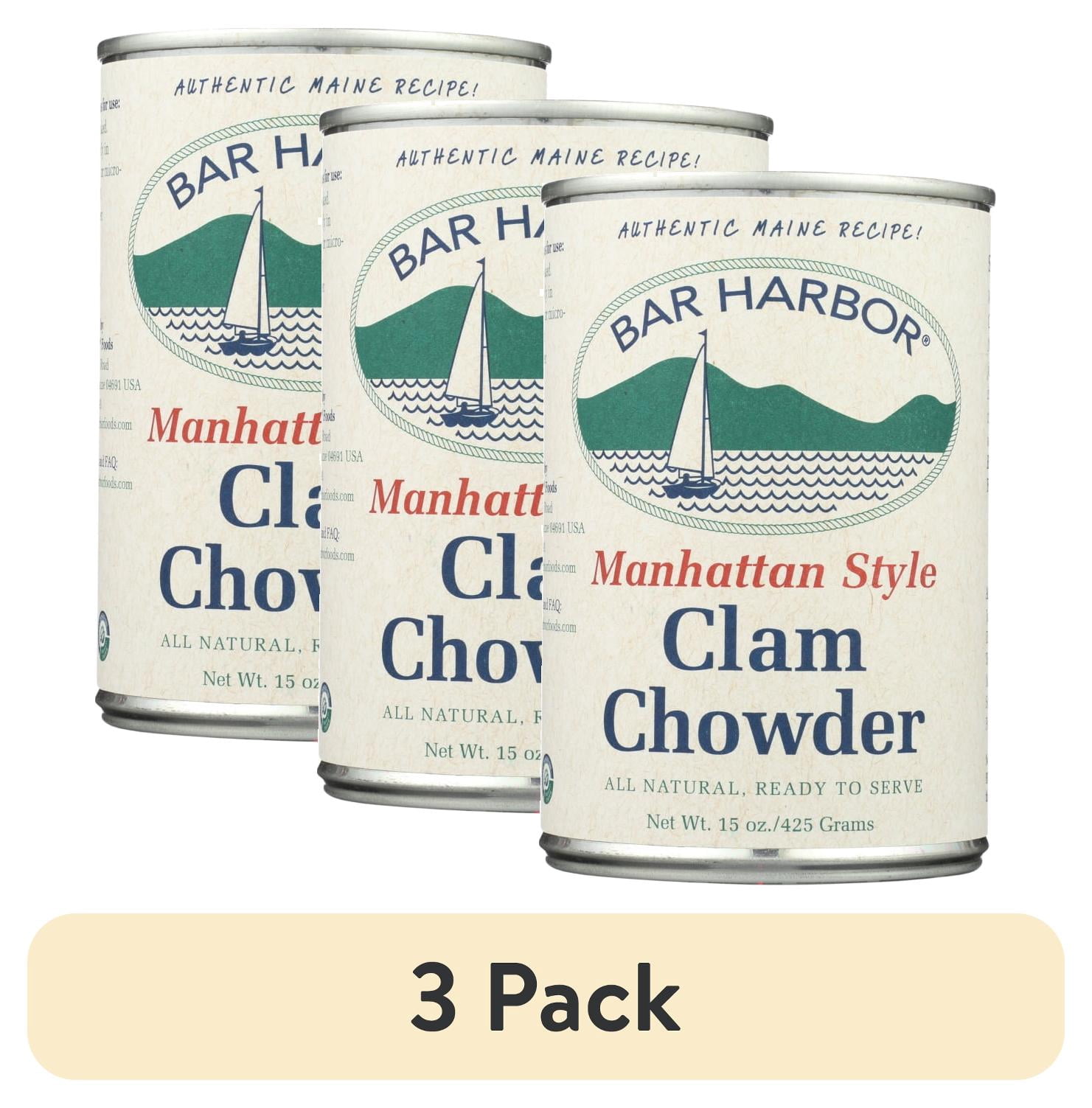 (3 pack) Bar Harbor Ready to Serve Manhattan Style Clam Chowder, 15 oz