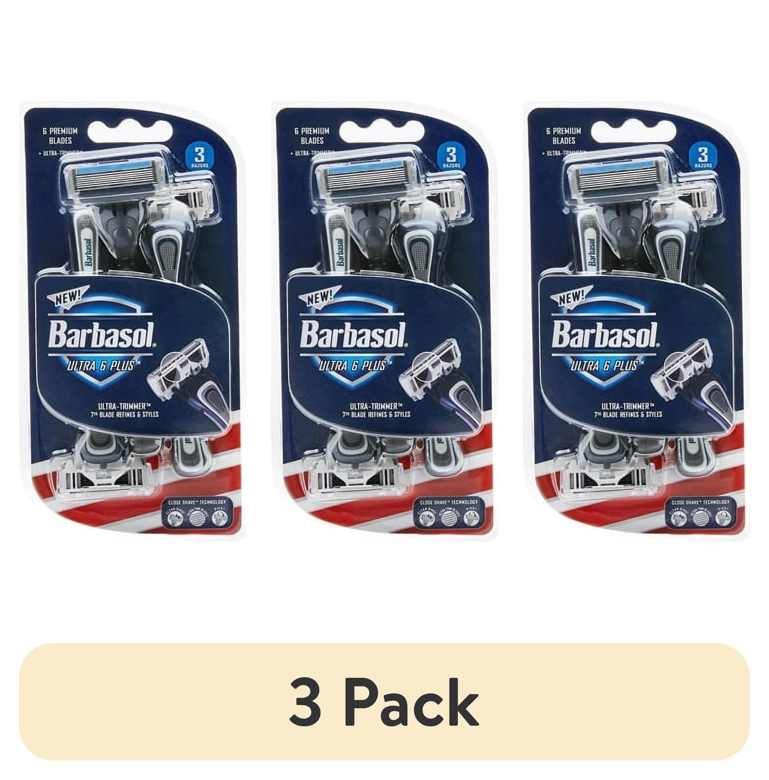 (3 pack) Barbasol Ultra 6 Plus Disposable Razor, 3 Ea