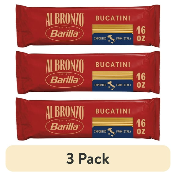 (3 pack) Barilla Al Bronzo Bronze Cut Bucatini Pasta, 16 oz.