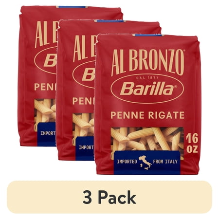 (3 pack) Barilla Al Bronzo Bronze Cut Penne Pasta, 16 oz.