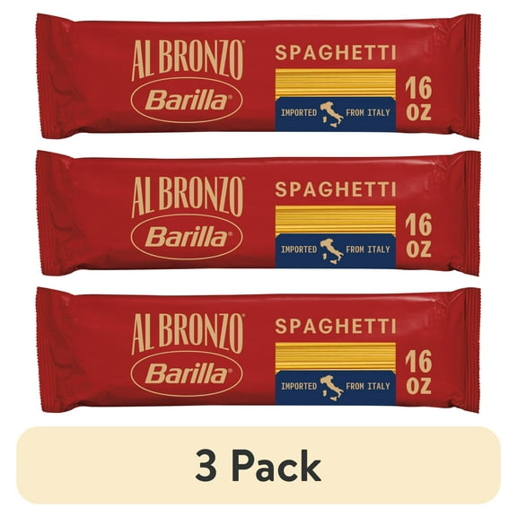 (3 pack) Barilla Al Bronzo Bronze Cut Spaghetti Pasta, 16 oz.
