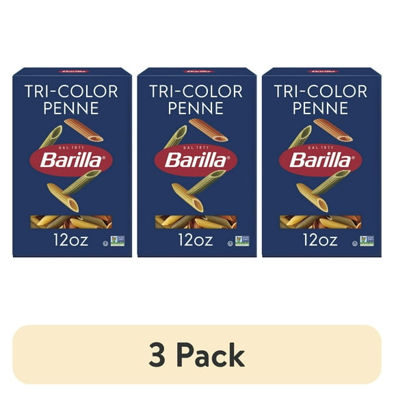 (3 pack) Barilla Classic Blue Box Pasta Tri-Color Penne 12 oz