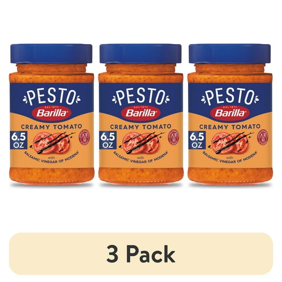 (3 pack) Barilla Creamy Tomato Pesto Pasta Sauce and Spread, 6.5oz