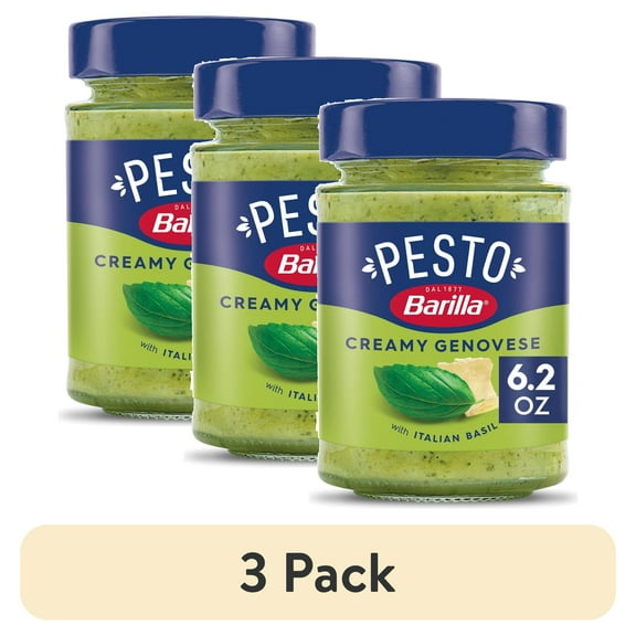 (3 pack) Barilla Pesto Sauce Creamy Genovese Sauce, 6.2 oz