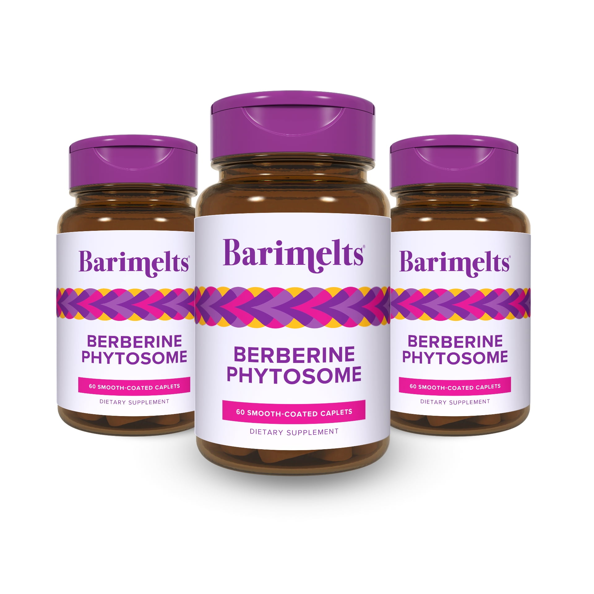 (3 pack) Barimelts Berberine Phytosome 550mg - 60 Easy-Swallow Caplets (1-Month Supply) - Metabolism Support for Women After Bariatric Surgery​