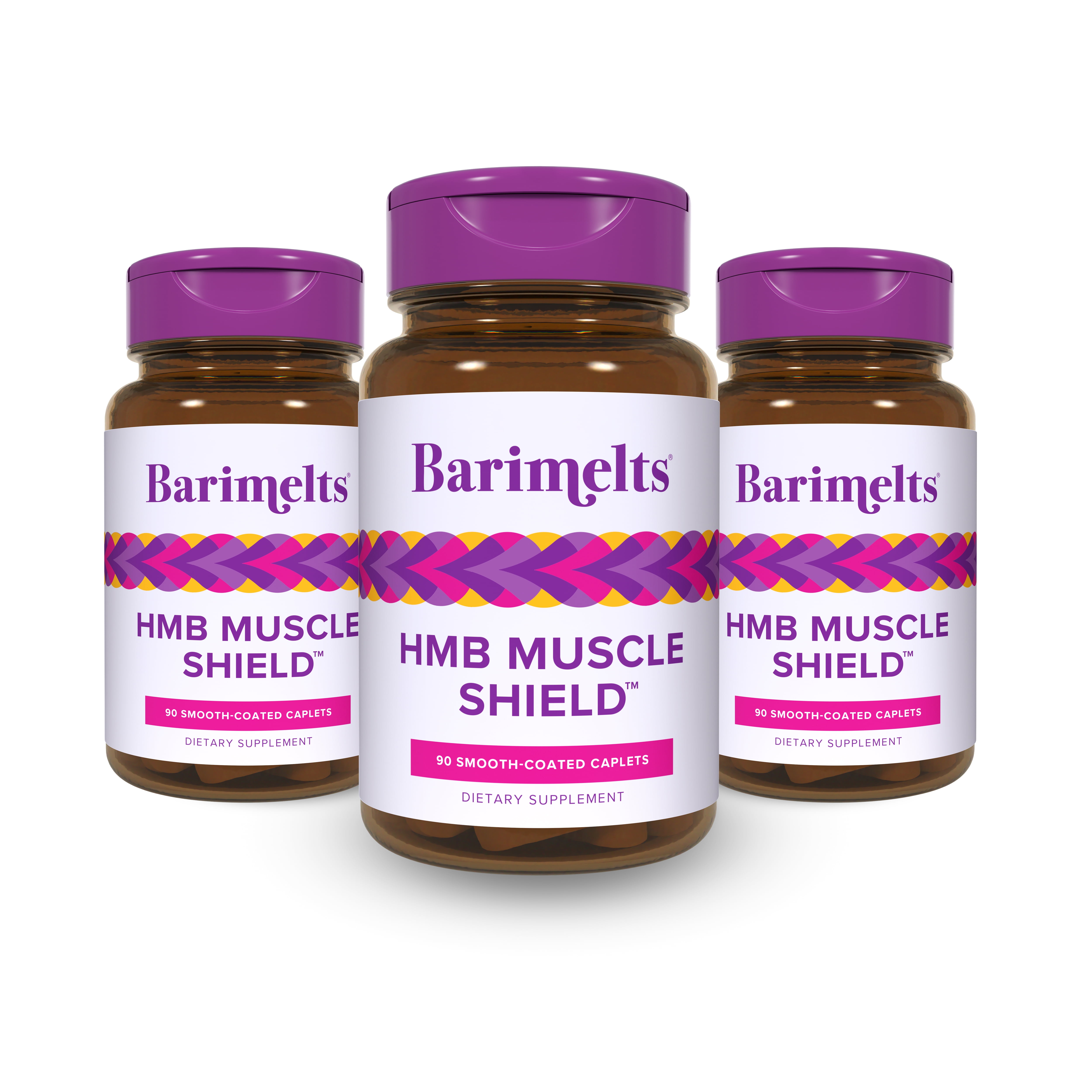 (3 pack) Barimelts HMB Muscle Shield, 90 Caplets, Muscle Recovery & Strength Support After Bariatric Surgery